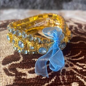 Elegant Gold and Blue Bracelet